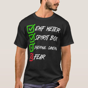 Camiseta Medidor de Emf Caja Espíritu Cámara Térmica Miedo 
