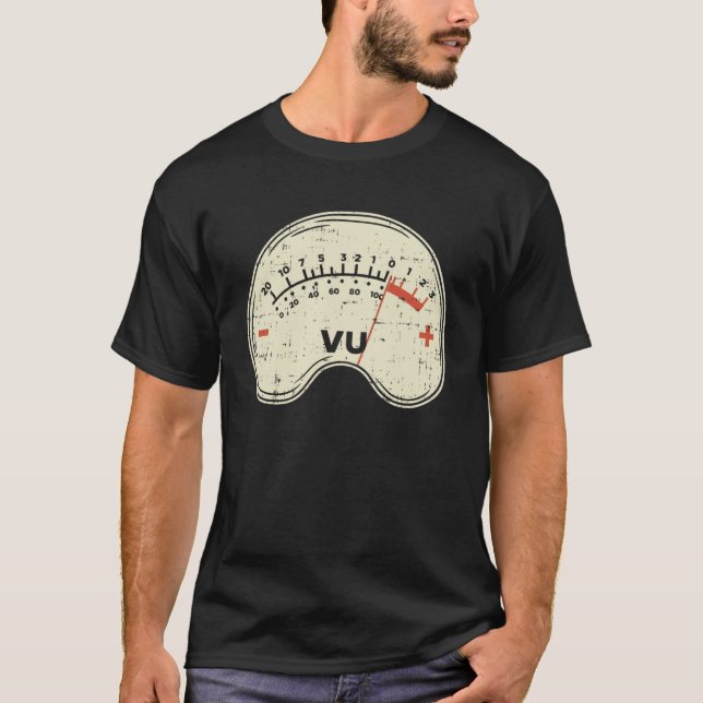 Camiseta Medidor Vu de ingeniero de audio para sonido técni (Anverso)