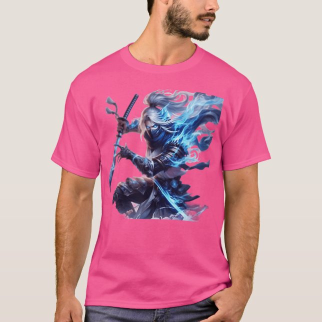 Camiseta Medieval anime sword fighter funny (Anverso)