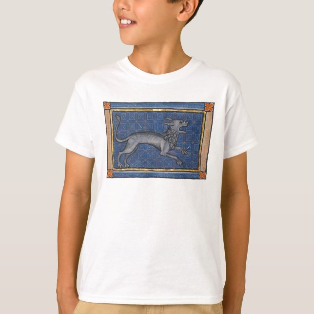 Camiseta Medieval Bestiary Hyena c. 1270 (Anverso)