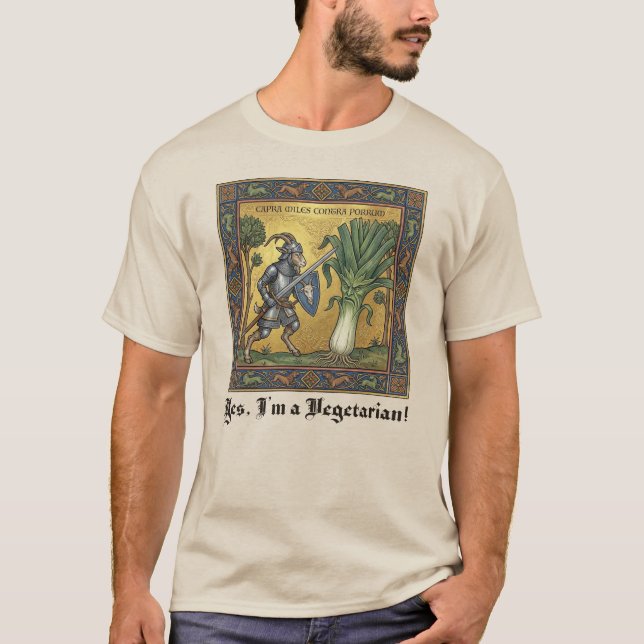 Camiseta Medieval Chaos: The Goat Attacks The Leek (Anverso)