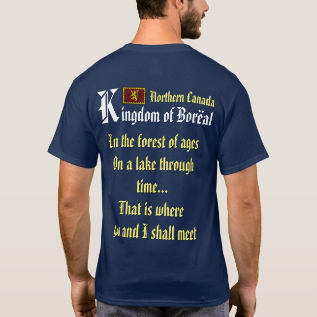 Camiseta medieval del pueblo del bosque boreal (Reverso)