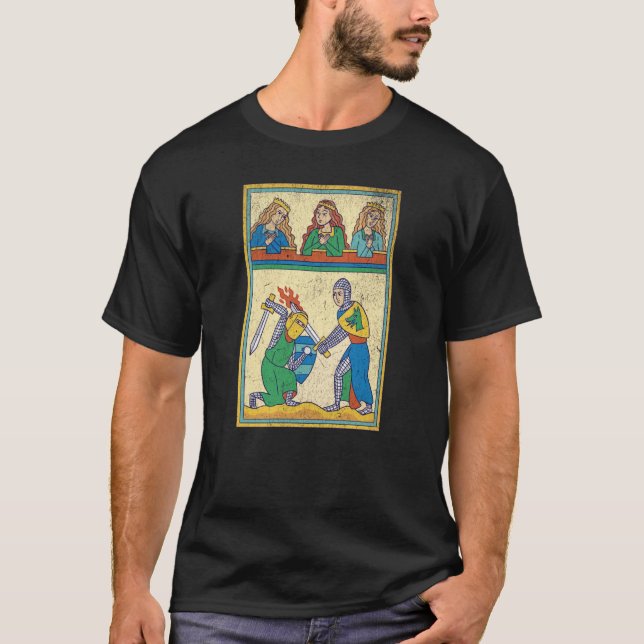 Camiseta Medieval Fight Retro Tarot Card medieval Cool Vint (Anverso)