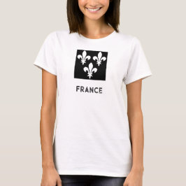 Camiseta Medieval France Heraldic Print Monochromatic Art