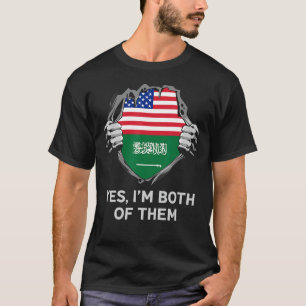 Camiseta Medio Americano Medio Arabia Saudita Estados Unido