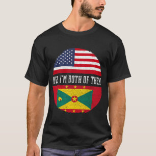 Camiseta Medio americano medio granadino Bandera de EE.UU. 