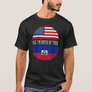 Camiseta Medio Americano Medio Haitiano Bandera Estadounide