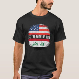 Camiseta Medio Americano Medio Iraquí Bandera EEUU Herencia