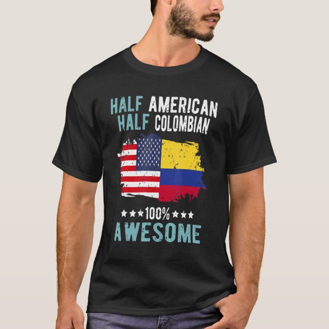 Camiseta Medio americano mitad colombiano (Anverso)