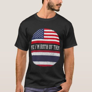 Camiseta Medio americano mitad de bandera de los Estados Un
