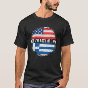 Camiseta Medio americano mitad griega bandera de los Estado