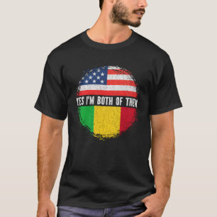 Camiseta Medio americano mitad Maliense Bandera de EE.UU. M
