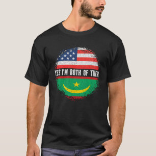 Camiseta Medio americano mitad mauritano Bandera de Estados