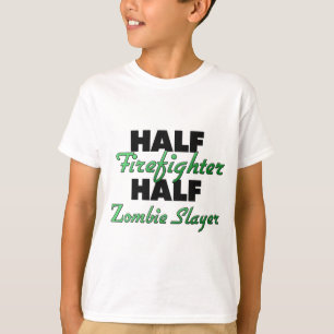 Camiseta Medio asesino del zombi del medio bombero