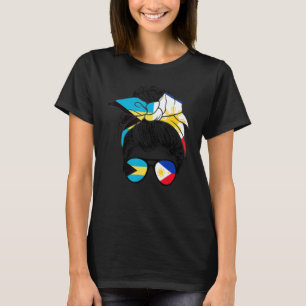 Camiseta Medio bahameño mitad filipino Chica Bahamas niños 