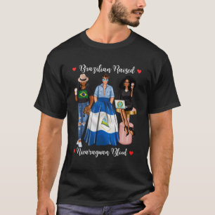 Camiseta Medio Brasileño Nicaragüense Criado En Nicaragua