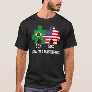 Camiseta Medio brasilero Medio Bandera Americana sujetador