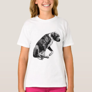 Camiseta Medio camino para sentarse - Perro en Monocromo