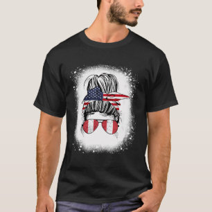 Camiseta Medio Chica estadounidense peruano usa bandera per