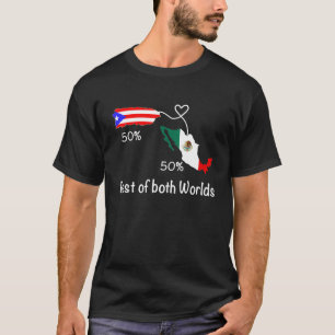 Camiseta Medio colombiano de media bandera mexicana ama a M