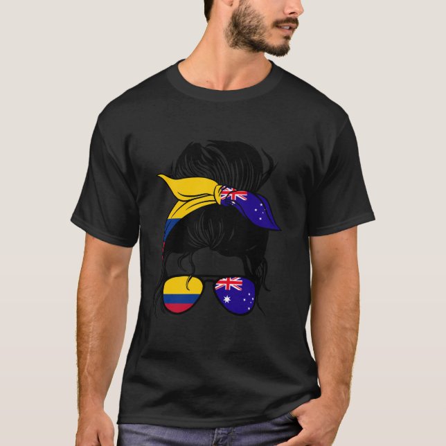 Camiseta Medio Colombiano Medio Australiano Mezcla Colombia (Anverso)