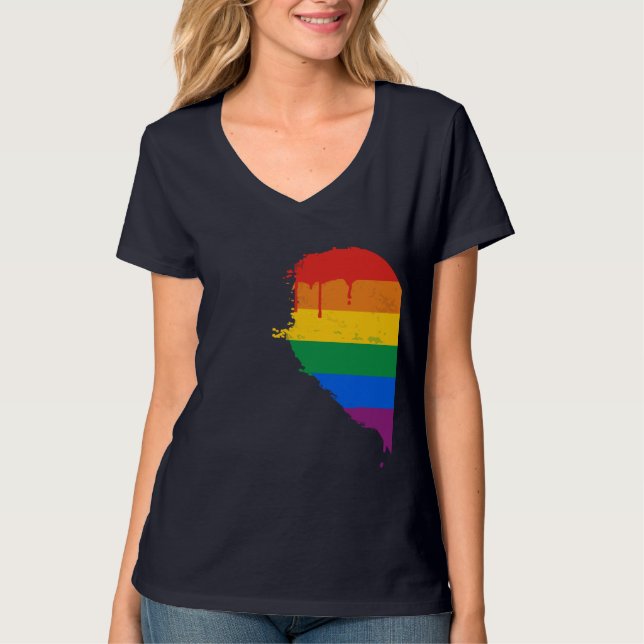 CAMISETA MEDIO CORAZÓN DEL ARCO IRIS DEJADO - .PNG (Anverso)