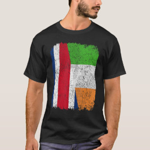 Camiseta Medio costarricense mitad de bandera irlandesa Her