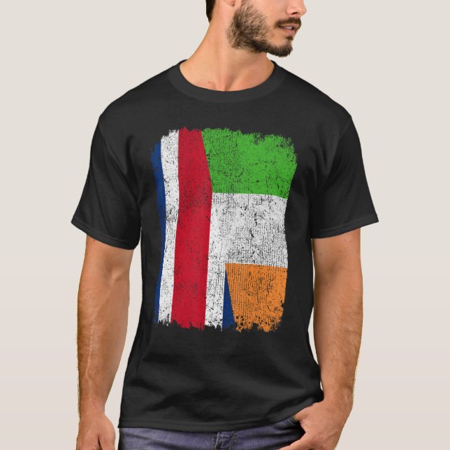 Camiseta Medio costarricense mitad de bandera irlandesa Her (Anverso)