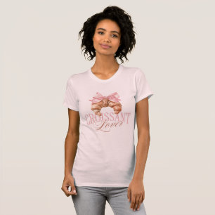 Camiseta Medio Croissant Coqueta Francés con Lazo Rosa Suav