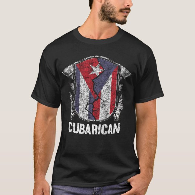Camiseta Medio cubano mitad puertorriqueño (Anverso)