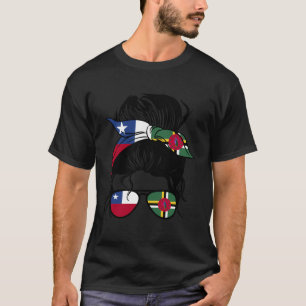 Camiseta Medio Dominica Chilena Mezcla Chile Y Dominica