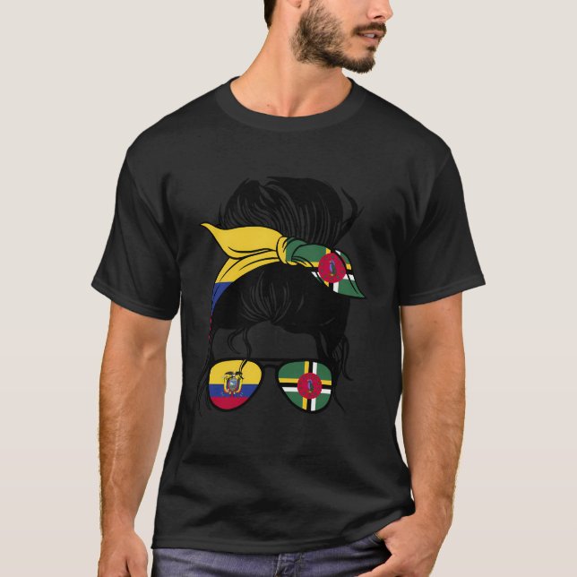 Camiseta Medio Dominica Ecuatoriana Mezcla Ecuador Y Domi (Anverso)