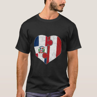 Camiseta Medio dominicano Bandera Peruana Raíces de Corazón