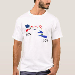 Camiseta Medio dominicano Medio Mapa de Bandera Salvadoreña