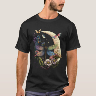 Camiseta Medio Dragón Libélula Insecto Hippie Flores Colori