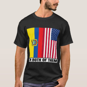 Camiseta Medio ecuatoriano mitad estadounidense ADN Ecuador