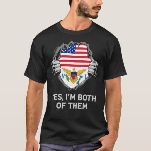 Camiseta Medio Estadounidense Medio Británico Vírgenes Mens
