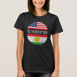 Camiseta Medio estadounidense mitad kurdo Bandera de Estado