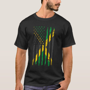 Camiseta Medio Estadounidense Y Jamaiquino Ee. Uu. Jamaica