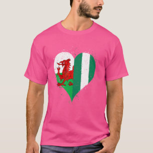 Camiseta Medio galés medio nigeriano, una bandera de Nigeri