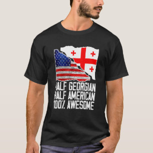 Camiseta Medio georgiano mitad estadounidense Georgia Bande