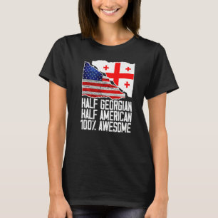 Camiseta Medio georgiano mitad norteamericano Georgia Bande