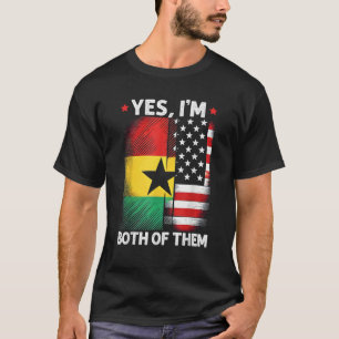 Camiseta Medio ghanés medio estadounidense bandera de los E