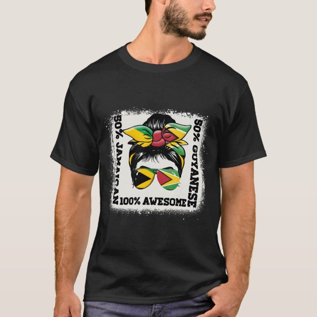Camiseta Medio guyanés mitad jamaiquino desordenado de Guya (Anverso)