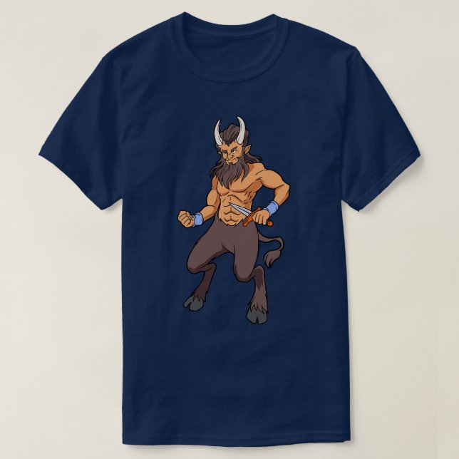 Camiseta Medio hombre mitad cabra Satyr (Diseño del anverso)