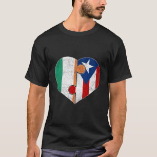 Camiseta Medio irlandés mitad bandera puertorriqueña raíces