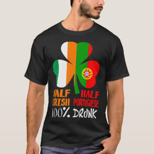 Camiseta Medio irlandés mitad portugués borrachos