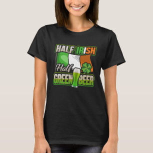Camiseta Medio Irlandés Semi Green Beer St Patrick