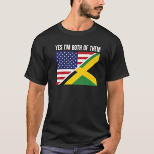 Camiseta Medio Jamaiquino Medio Estadounidense Sí Soy Ambos