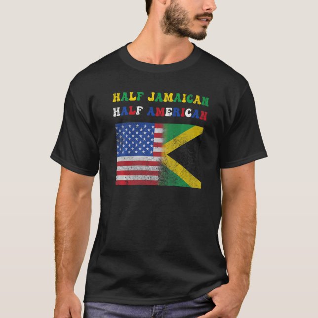 Camiseta Medio jamaiquino mitad americano mitad jamaiquino (Anverso)